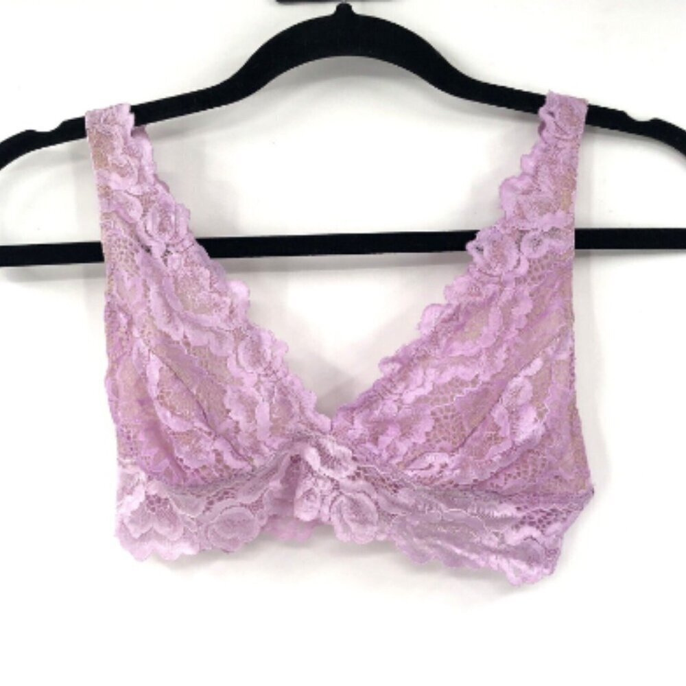 XIRENA Livvie Come to Bed Lace Bralette Purple Pink Lacey Sexy Lingerie M Unline